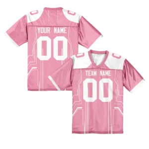 Personalized Blue Football Shirt with Team Name Number Custom Print Embroidery American Football Jersey for Men Women Youth Kids