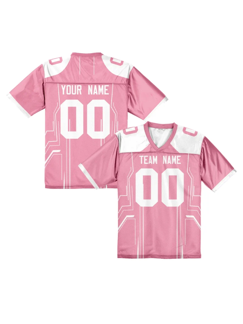 Personalized Blue Football Shirt with Team Name Number Custom Print Embroidery American Football Jersey for Men Women Youth Kids