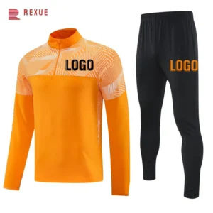 Soccer Tracksuits Training Suit For Men Half Zipper Jacket Men Games Jerseys Football Kit Tops And Trousers Can Customize Logo