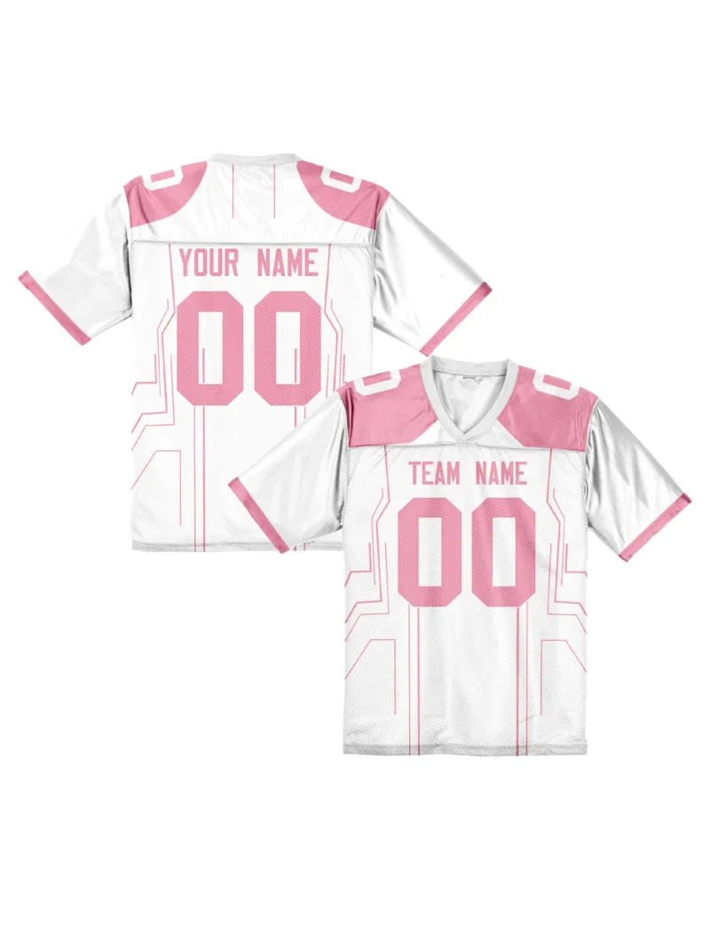 Personalized Blue Football Shirt with Team Name Number Custom Print Embroidery American Football Jersey for Men Women Youth Kids