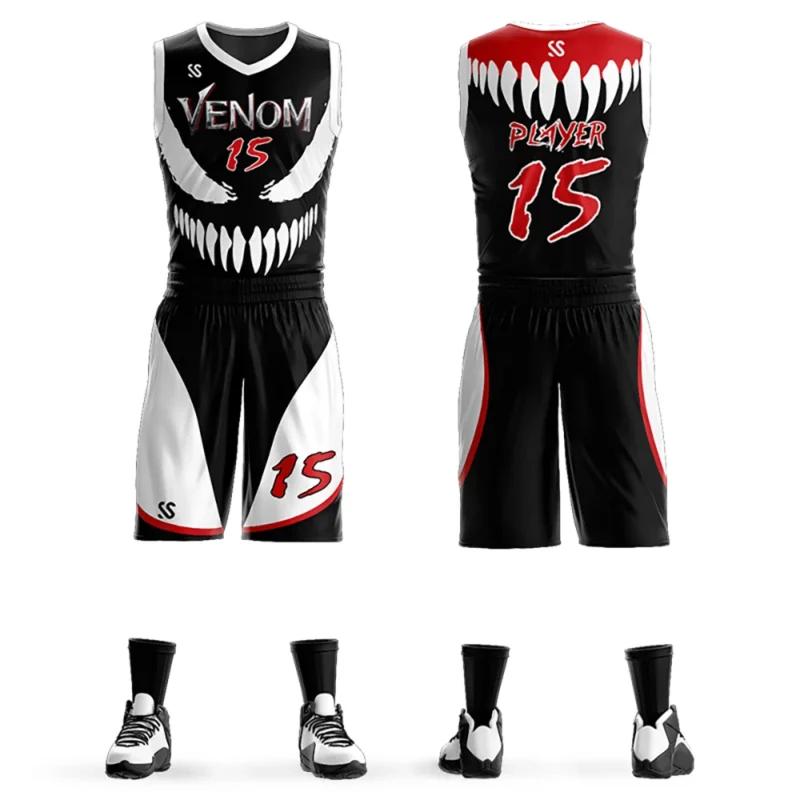 Custom College League Basketball Jersey Set Design Printing Name Number Personalized Graffiti Basketball Shirt With Shorts Men
