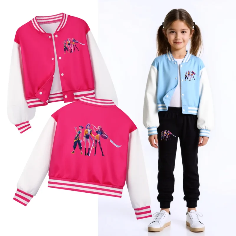 Baseball Jersey Cartoon New Casual Jacket Two-color Splicing Suitable for Spring and Autumn
