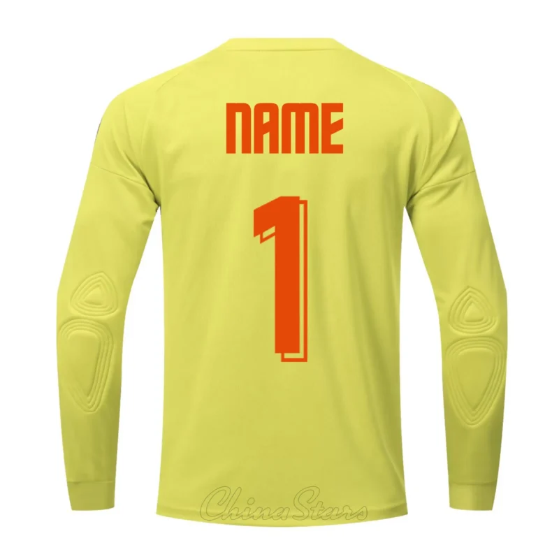 Custom Kids Men Soccer Goalkeeper Jerseys Tops Survetement Football Goalie Keeper Jersey Rugby Shirts Sport Kit Elbow Protector