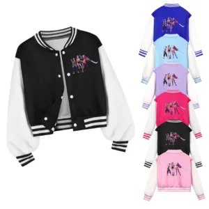 Baseball Jersey Cartoon New Casual Jacket Two-color Splicing Suitable for Spring and Autumn