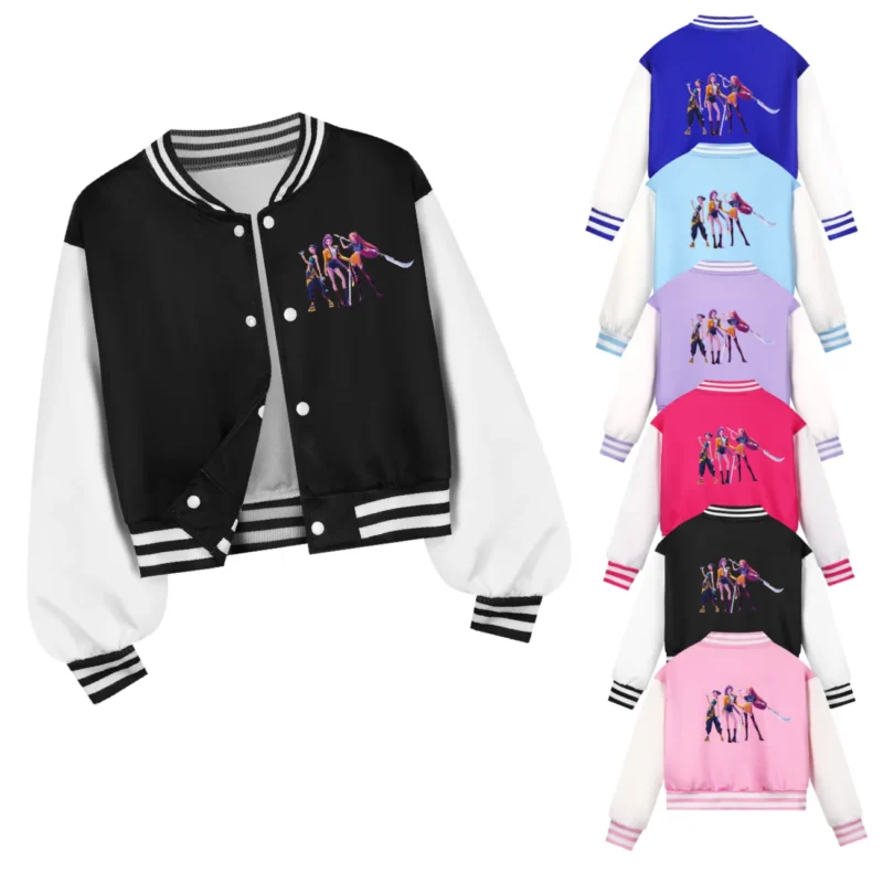 Baseball Jersey Cartoon New Casual Jacket Two-color Splicing Suitable for Spring and Autumn