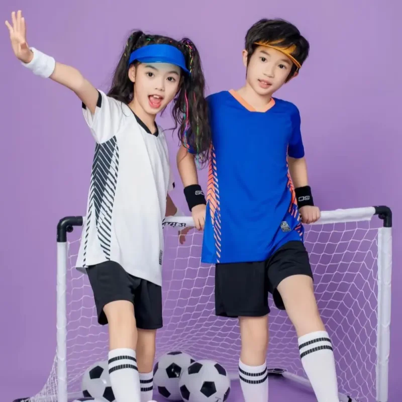 Men & Children Sublimation Football Jersey Sets, Boys Soccer Uniforms Men's Club Team Football Training Jerseys Suit DIY Custom