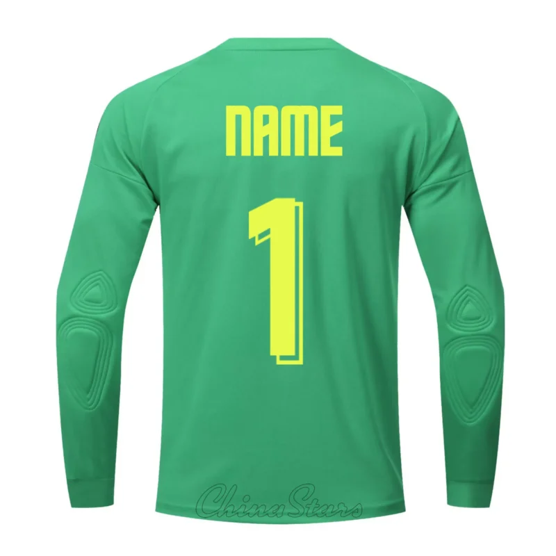 Custom Kids Men Soccer Goalkeeper Jerseys Tops Survetement Football Goalie Keeper Jersey Rugby Shirts Sport Kit Elbow Protector