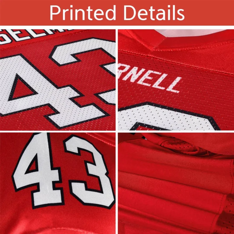 Custom American Football Jersey Personalized Team Name Number Print Vintage Style Training Top