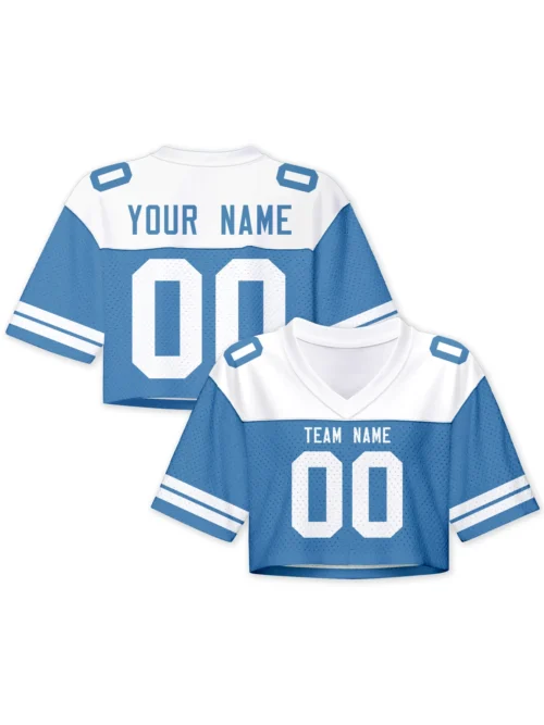 kf-S335002f7d64e46fa8a99c651a9065b8eS.webp Custom American Football Crop Jersey Personalized Football Jerseys with Team Name Number Logo Women Cheerleading Football Shirt