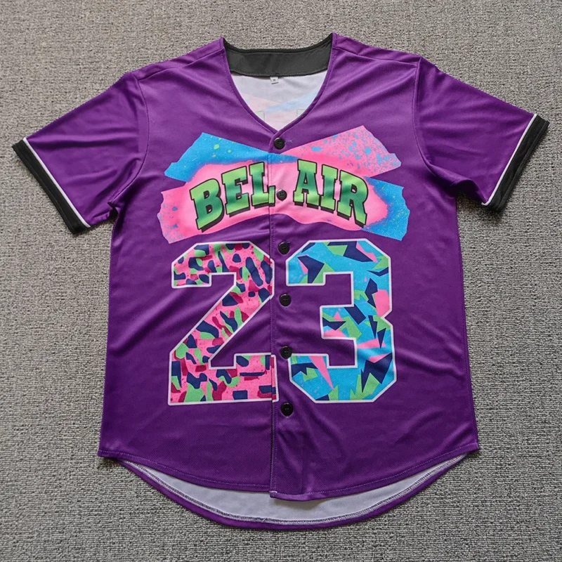 kf-S342a9775005a4546835053731480b8bc0.webp Trillest Fresh Prince of Bel Air 23 Baseball Jersey Digital Hot Press Printing Men Women Summer Breathable Beach Top 13 Color