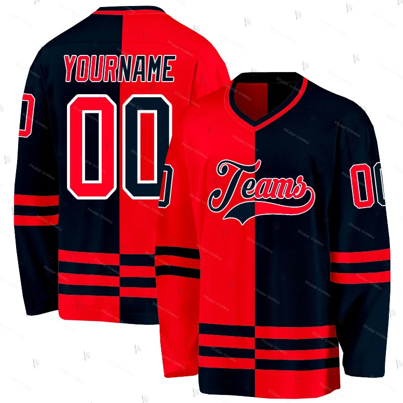 Custom Name Team Gradient Graffiti Colorful Retro Breathable Pullover 3DPrint Casual Harajuku Hockey Long Sleeve Jersey Shirts 1