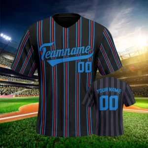 Custom Baseball Jersey Black Blue Personalized Baseball Team Shirt Printed Name Number Baseball Fans Gift for Men Women Youth