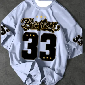 Men's Sports Jersey Boston 33 Print Short Sleeve T-Shirt Summer Graphic Tee Jerseys Plus Size Women's Sport T-Shirt Tops