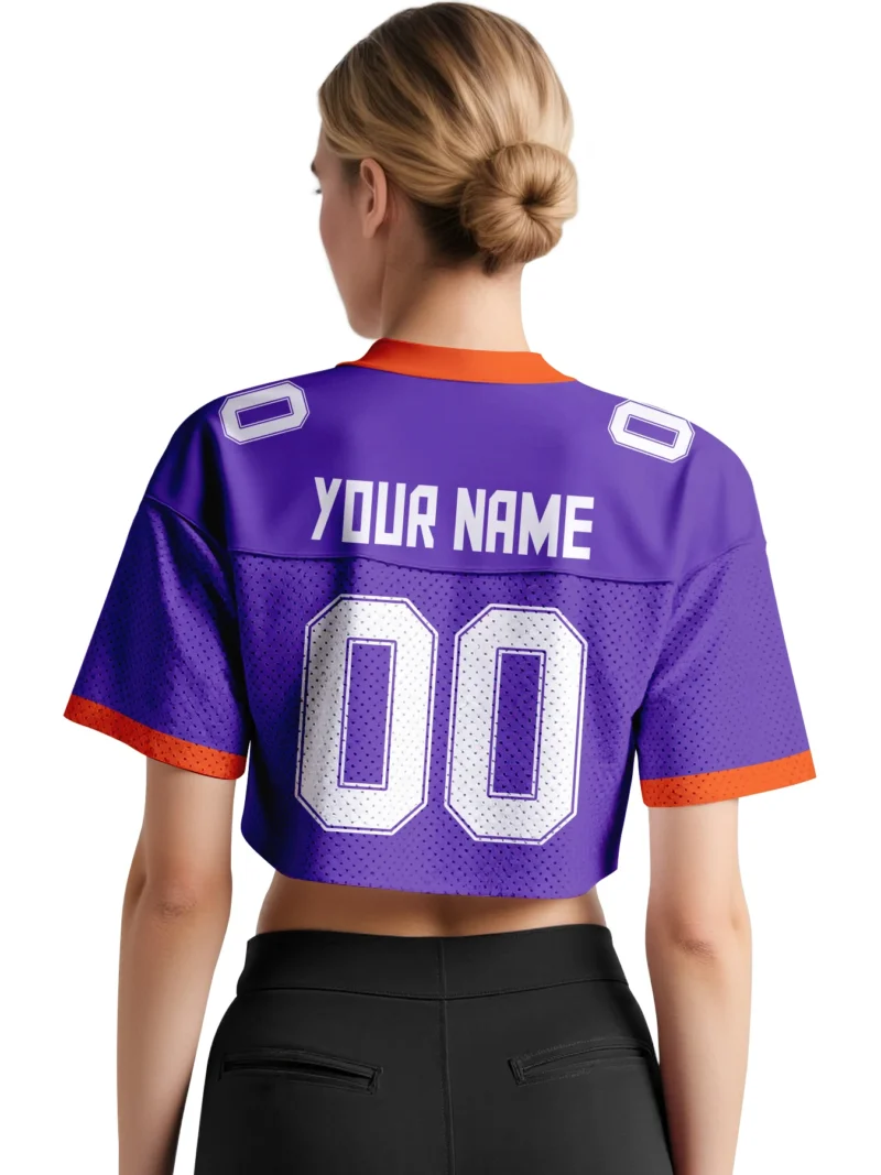 Custom American Football Jersey Crop Top for Women Girls Plain Sporty Cropped Shirt Personalized Name Number Jerseys Fans Gift