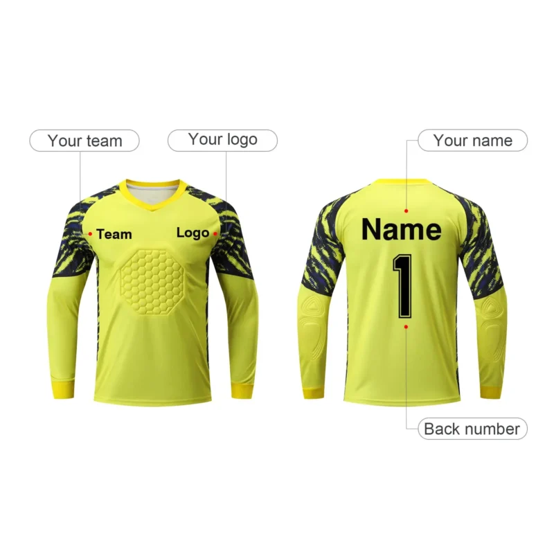 kf-S512f0b9cc33c437790a3ccd6dc6f19ad7.webp Custom Goalkeeper Jersey Padded Soccer Goalie Shirt Goalkeeper Kit Personalized for Boys Youth Adults with Name Number