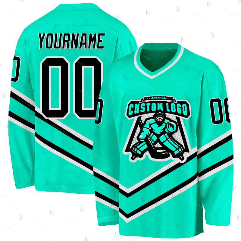 Custom Name Team Gradient Graffiti Colorful Retro Breathable Pullover 3DPrint Casual Harajuku Hockey Long Sleeve Jersey Shirts 1