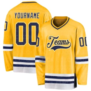 Custom Yellow Black Hockey 3D Print You Name Number Men Women Ice Hockey Jersey Competition Training Jerseys