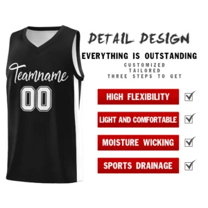 Custom Basketball Jersey V-Neck Printed Team Name Numbers Logo School College Jersey Athletic Tank Top for Men Women