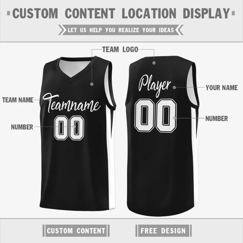 Custom Basketball Jersey V-Neck Printed Team Name Numbers Logo School College Jersey Athletic Tank Top for Men Women