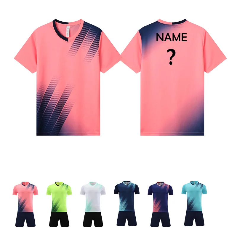 Custom Men Football Uniforms Soccer Jerseys Men Tracksuit Sportswear Short Sleeves Jersey Soccer Shorts Suit Team Student Jersey