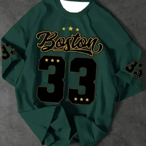 Men's Sports Jersey Boston 33 Print Short Sleeve T-Shirt Summer Graphic Tee Jerseys Plus Size Women's Sport T-Shirt Tops