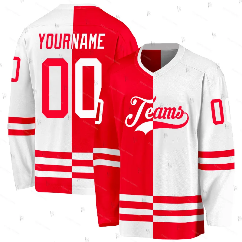 Custom Name Team Gradient Graffiti Colorful Retro Breathable Pullover 3DPrint Casual Harajuku Hockey Long Sleeve Jersey Shirts 1