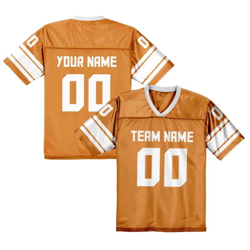Custom American Football Jersey Orange Personalized Football Shirt with Printed Team Name Number Fans Gift for Men Women Youth