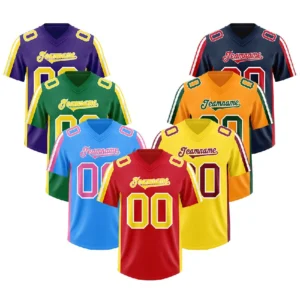 Custom Football Jerseys Retro Athletic Rugby Uniform Printed American Wear for Adults Short Plain Mesh Polyester Practice