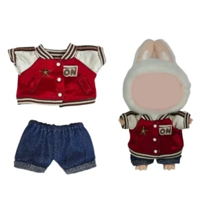 Mini Doll'S Clothes Outfit Accessories For Korea Kpop Exo 15-17cm Labubu V1 V2 Baseball jersey pants shoes camera Clothing Gift