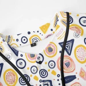 Men Baseball Jersey Geometric Abstract Art Printed Streetwear Trendy Minimalist Vintage Street Style Breathable Unisex Outfits