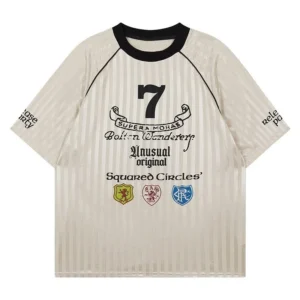 kf-Sac03ca3e59c448d4b64eb0a910dcad65u.webp European and American Street Fashion Brands Loose Fit for Couples American Retro Sports Jerseys Short Sleeved Football Jerseys