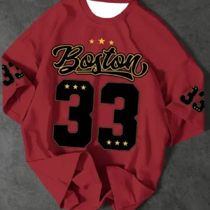 Men's Sports Jersey Boston 33 Print Short Sleeve T-Shirt Summer Graphic Tee Jerseys Plus Size Women's Sport T-Shirt Tops