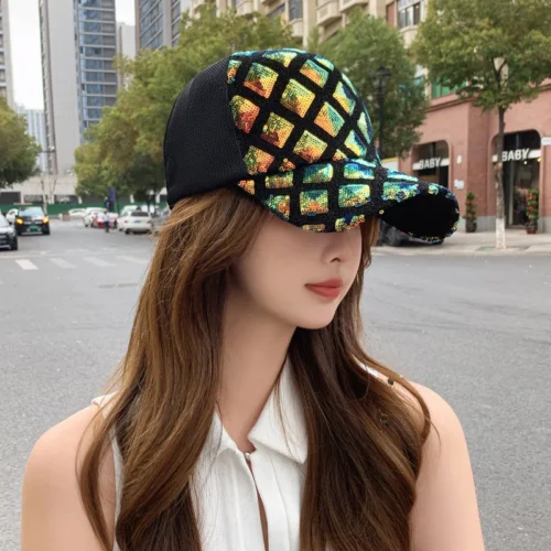kf-Sb7724a3f6a79451699203fb2bf706febt.webp Women's Fashion Ponytail Cap Baseball Cap Street Casual Duck Tongue Cap Sunscreen Sun Hat Breathable Rebound Hat