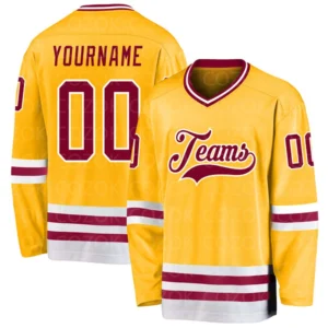 Custom Yellow Black Hockey 3D Print You Name Number Men Women Ice Hockey Jersey Competition Training Jerseys