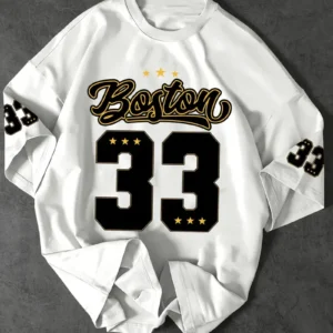 Men's Sports Jersey Boston 33 Print Short Sleeve T-Shirt Summer Graphic Tee Jerseys Plus Size Women's Sport T-Shirt Tops