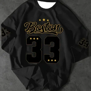 Men's Sports Jersey Boston 33 Print Short Sleeve T-Shirt Summer Graphic Tee Jerseys Plus Size Women's Sport T-Shirt Tops