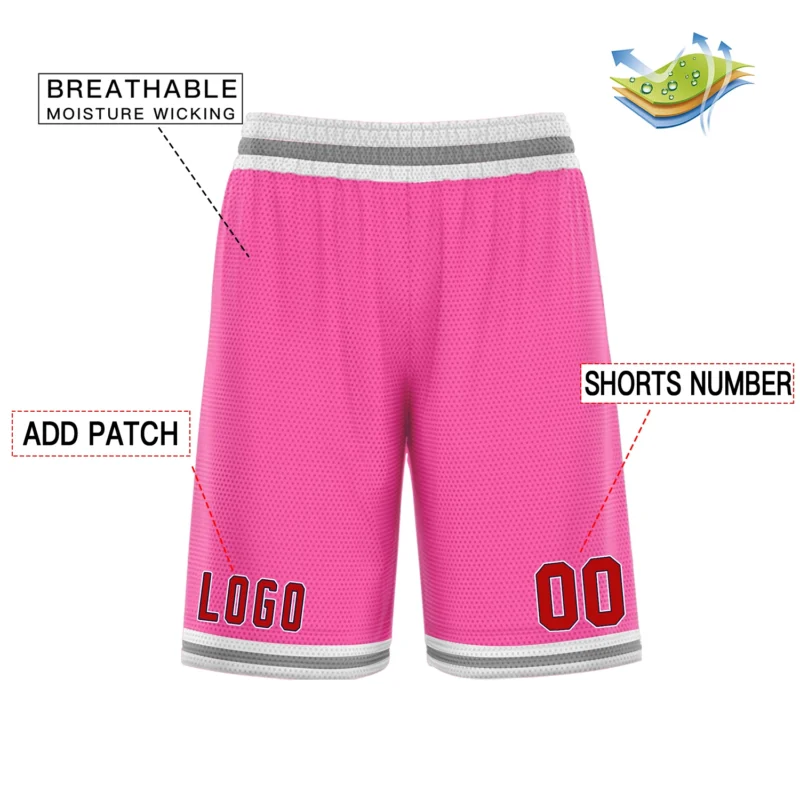 Custom Women College Basketball Shorts Double Side Custom Basketball Uniform Fashion Throwback Brand Print Numer Name 17 Color