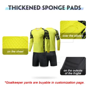 kf-Se2150c339cc9474cbc25a6bb23a785e0g.webp Custom Goalkeeper Jersey Padded Soccer Goalie Shirt Goalkeeper Kit Personalized for Boys Youth Adults with Name Number