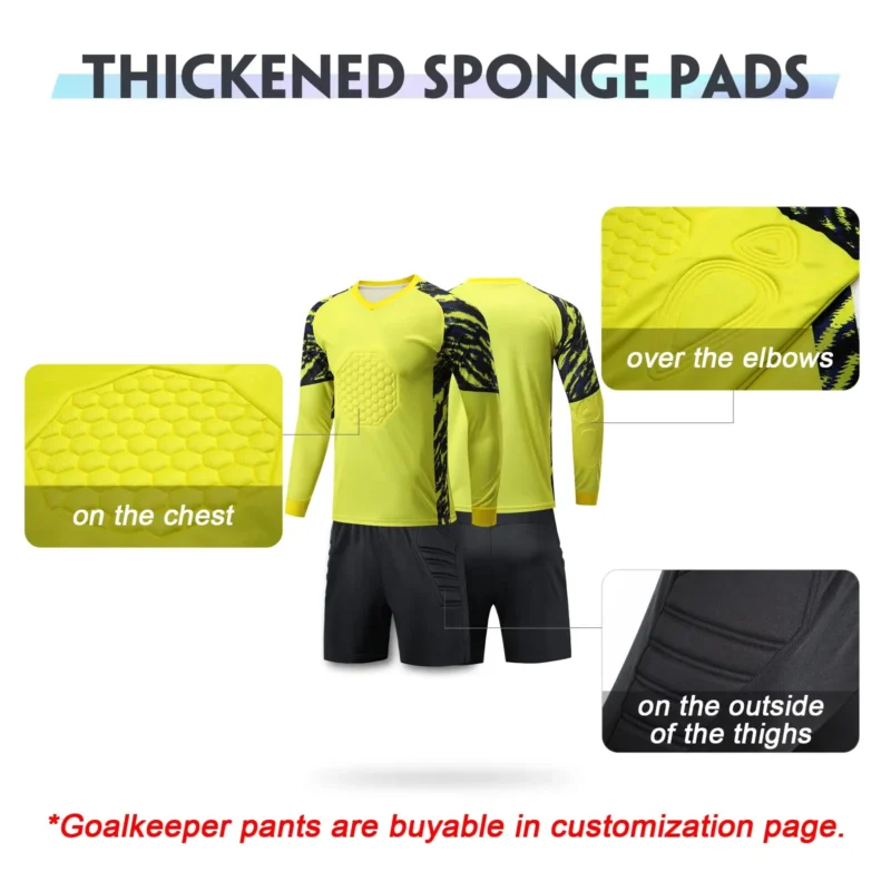 kf-Se2150c339cc9474cbc25a6bb23a785e0g.webp Custom Goalkeeper Jersey Padded Soccer Goalie Shirt Goalkeeper Kit Personalized for Boys Youth Adults with Name Number