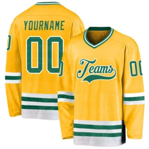 Custom Yellow Black Hockey 3D Print You Name Number Men Women Ice Hockey Jersey Competition Training Jerseys