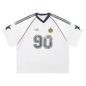 kf-Se72b104718654e648367a081e2e6b1c5I.webp European and American Street Fashion Brands Loose Fit for Couples American Retro Sports Jerseys Short Sleeved Football Jerseys