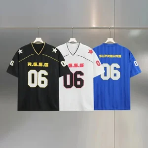kf-Sed9d5959269547d59b6fa30bcfdd9a44n.webp European and American Street Fashion Brands Loose Fit for Couples American Retro Sports Jerseys Short Sleeved Football Jerseys