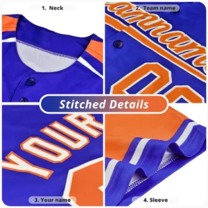 Custom Button Down Baseball Shirts Stitched Name Personalized Polyester Softball Jersey Sports Uniforms for Adults