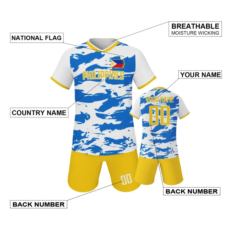 Football Kit for Kids Custom Soccer Jersey Personalized Name Number Soccer Team Shirts Shorts Set Fans Gift