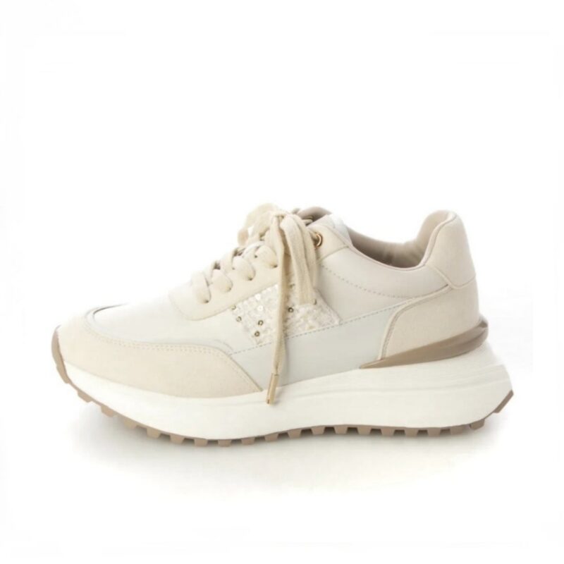 Meteor/メテオ（Pinkbeige）バックメタリックスニーカー