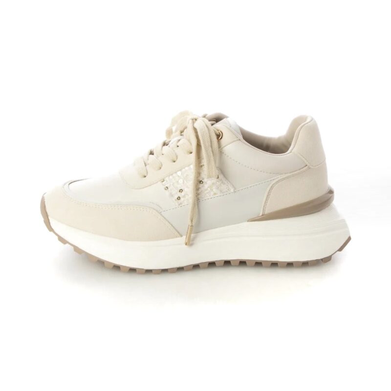 Meteor/メテオ（Pinkbeige）バックメタリックスニーカー