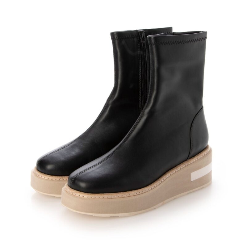 Acrux/アクルス （E Black）エナメルスクエアトウ厚底スニーカー