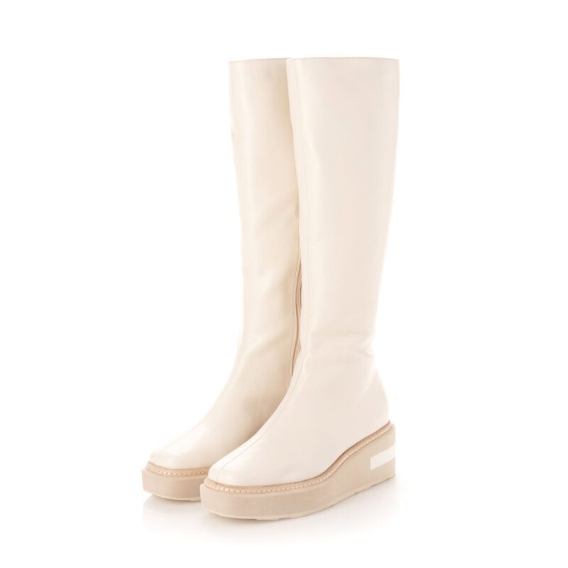 Acrux/アクルス（White）スクエアトウ厚底スニーカー