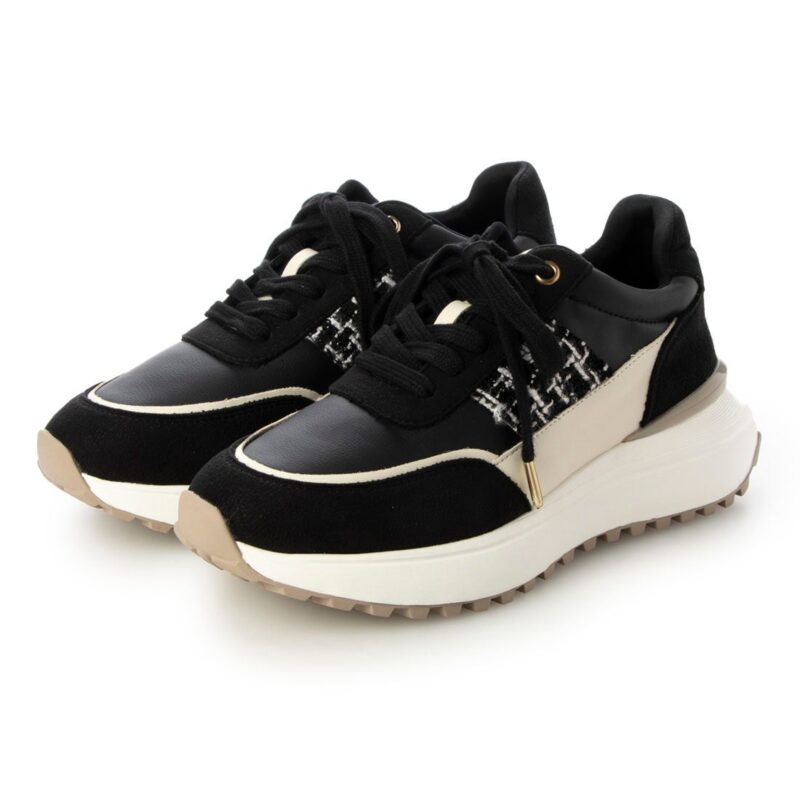 Isara/イサラ（Black）キルティングボリュームスニーカー