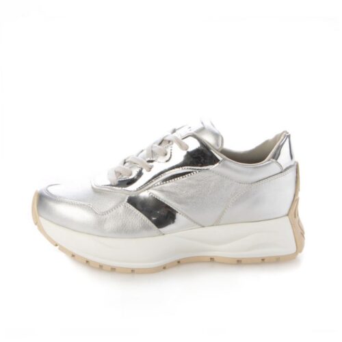 【5周年限定】Acrux/アクルス （Silver）エナメルスクエアトウ厚底スニーカー